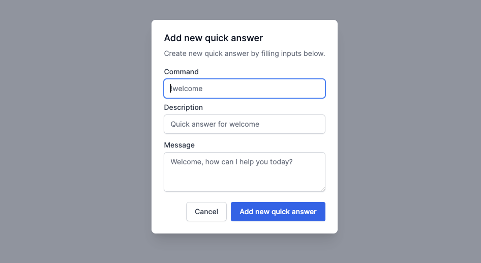 create quick answers